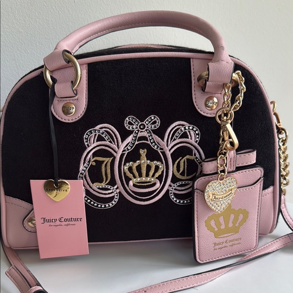 Juicy Couture Black and Pink Satchel with Gold Hardware - Picture 16 of 17